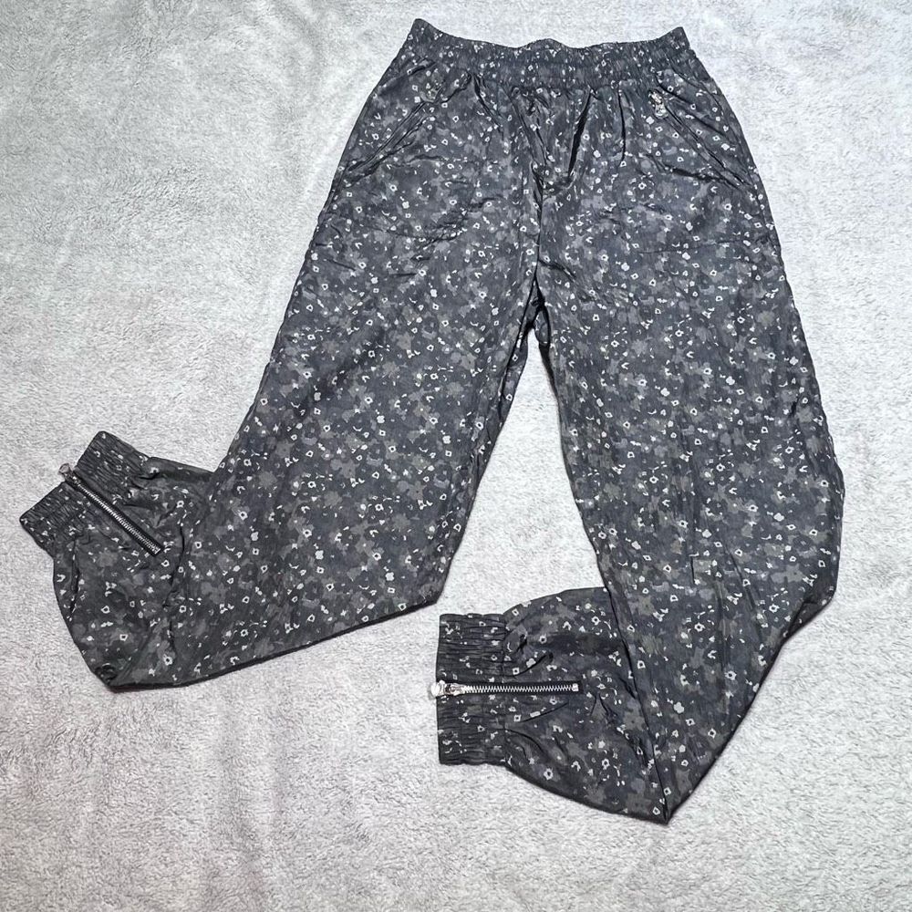 Varley Pants Joggers Womens Small Printed Mini Camo Floral Nylon Black Beckett